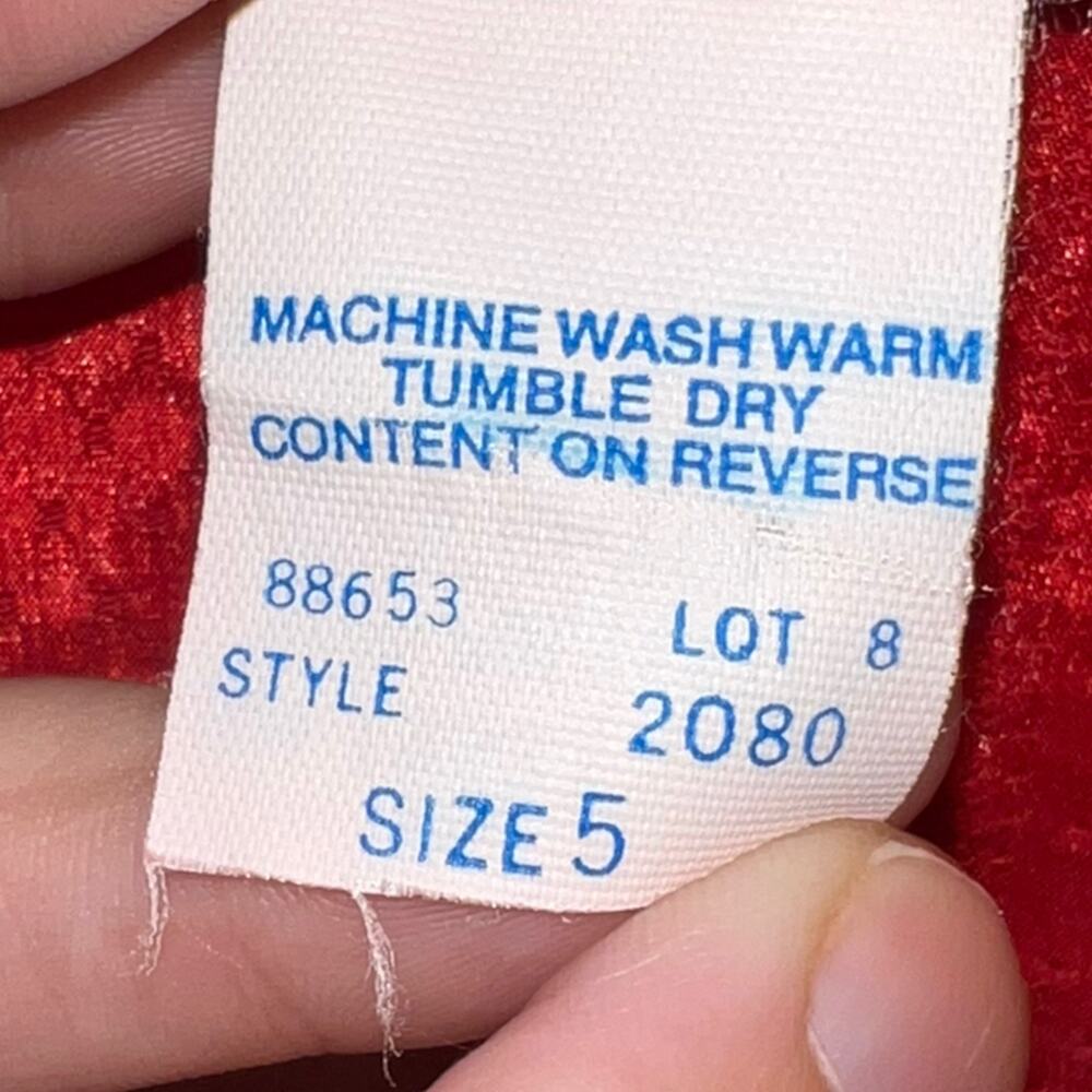 Vintage Bryn Mawr Red Satin Button-Down Blouse - … - image 7